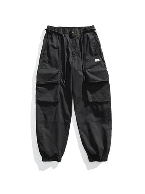 Khaki Men's Full Size Multiple Pockets Sweatpants Set
