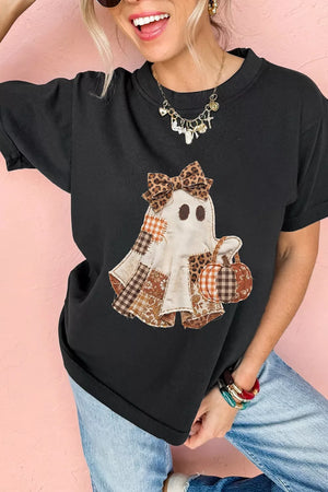 Black t-shirt with hip-length and pullover