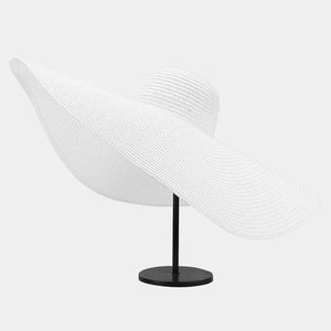 straw weaving Imported Size & hat in Black with oversized silhouette