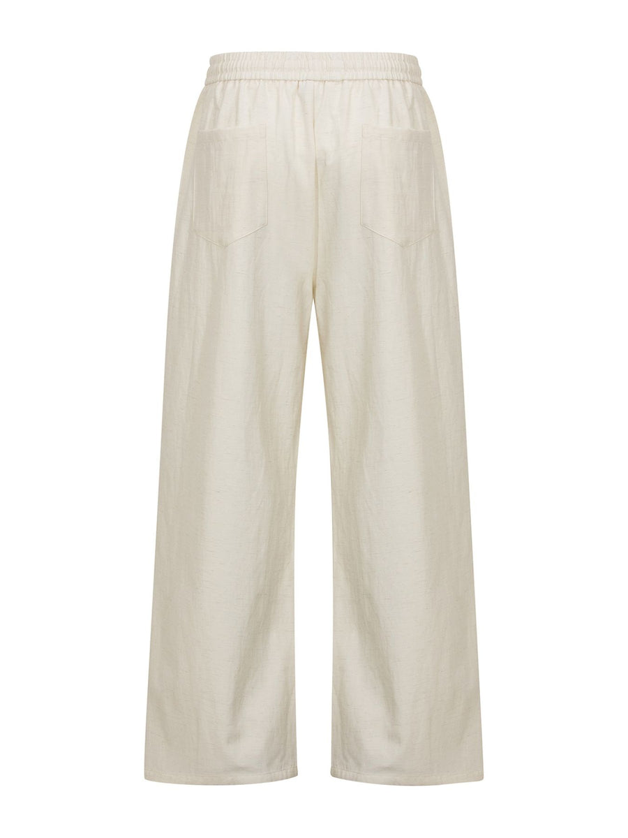95%polyester,5%spandex Care instructions: Machine wash cold wide-leg pants in Cream with wide-leg silhouette