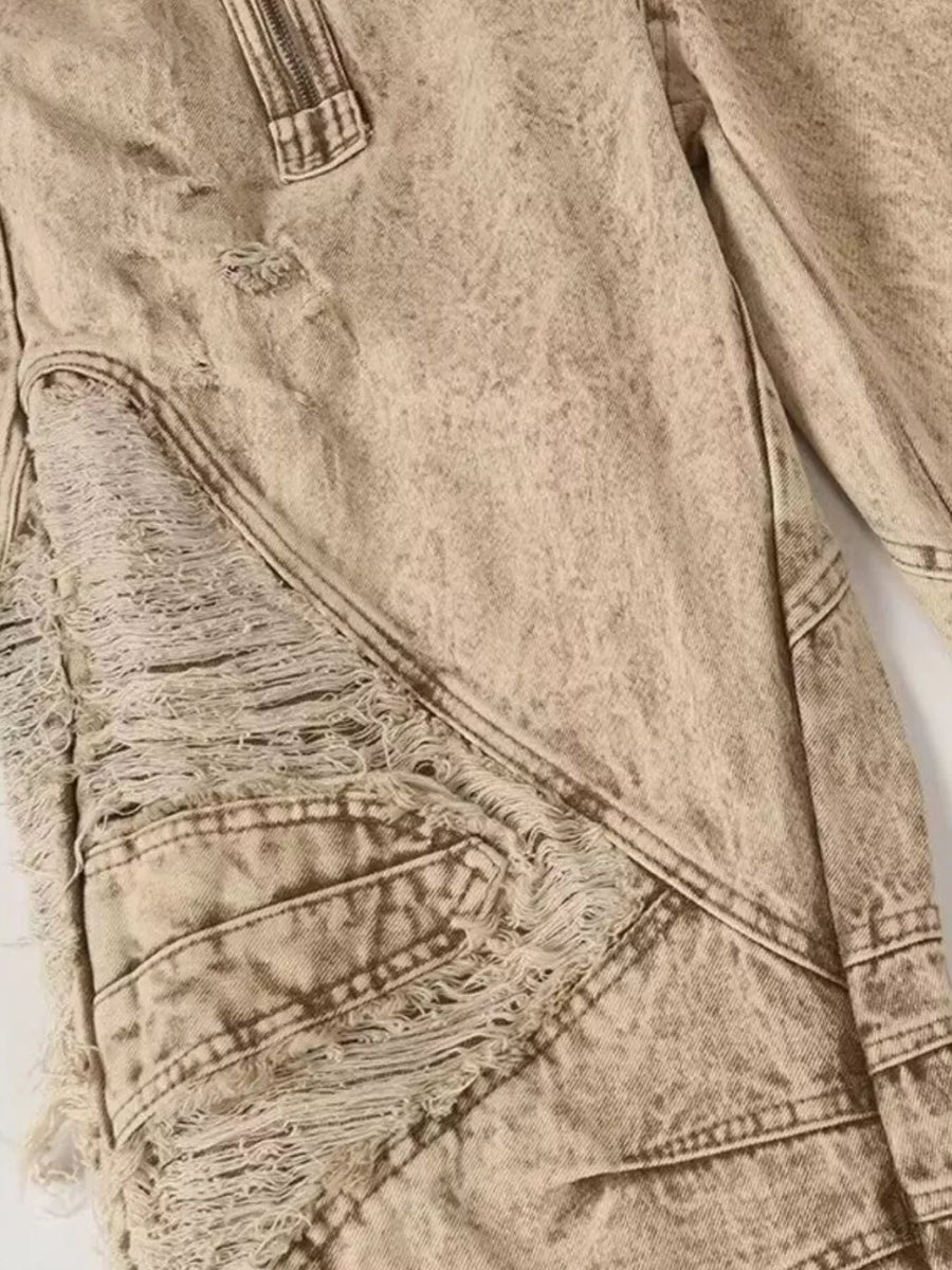 Men's Distressed Wide-leg Jeans Plus Size option 5