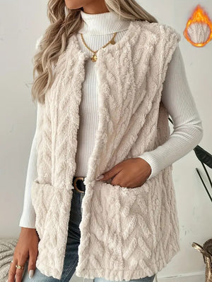Ivory vest with thermal and sleeveless