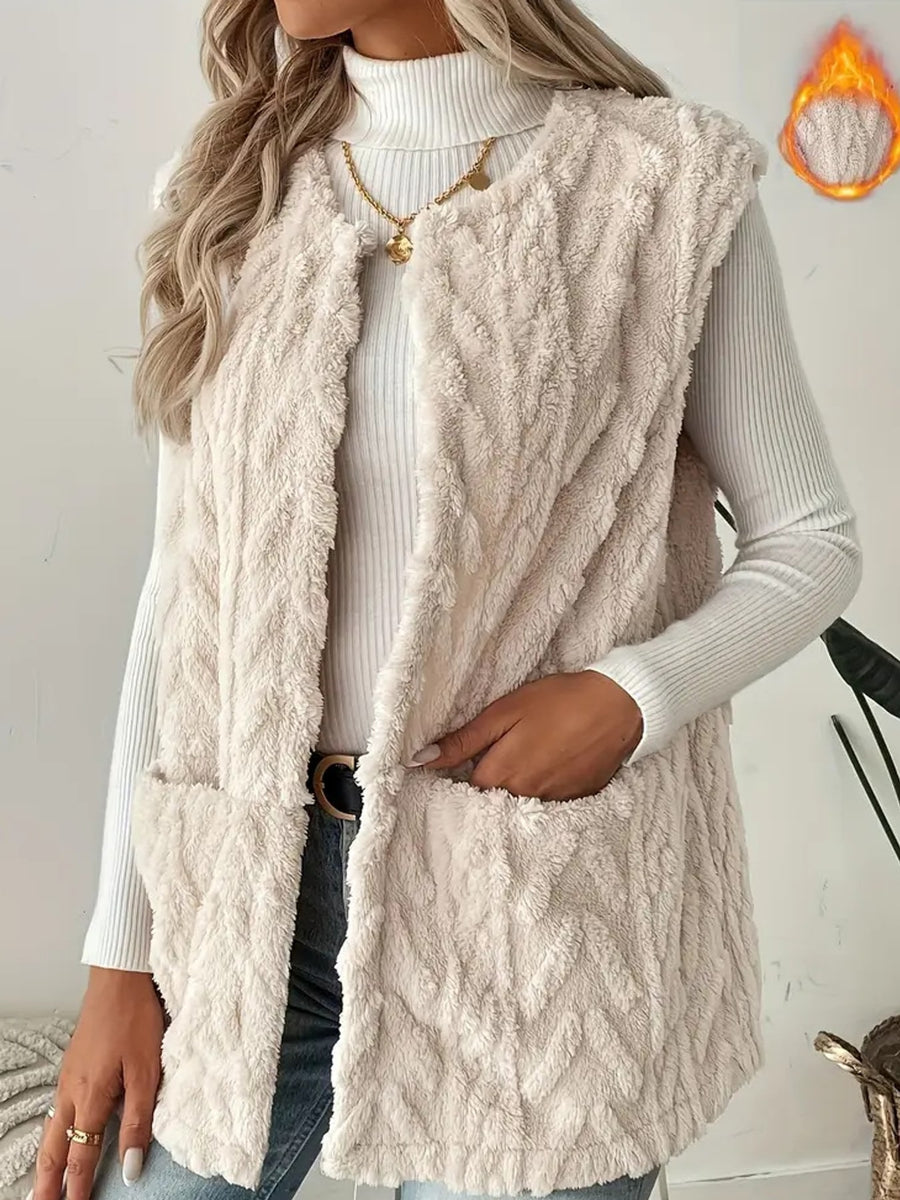 Ivory vest with thermal and sleeveless