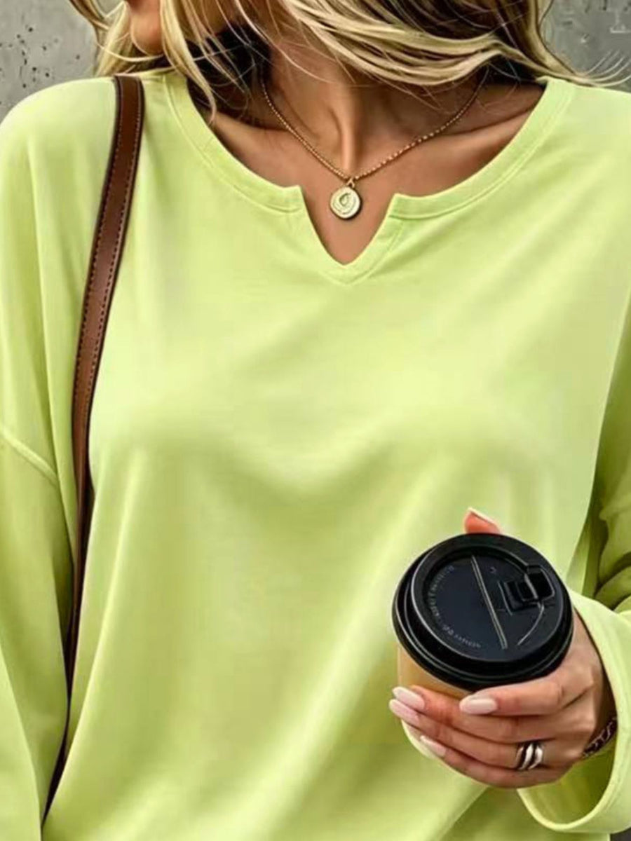 dusty rose loose t-shirt with v-neck