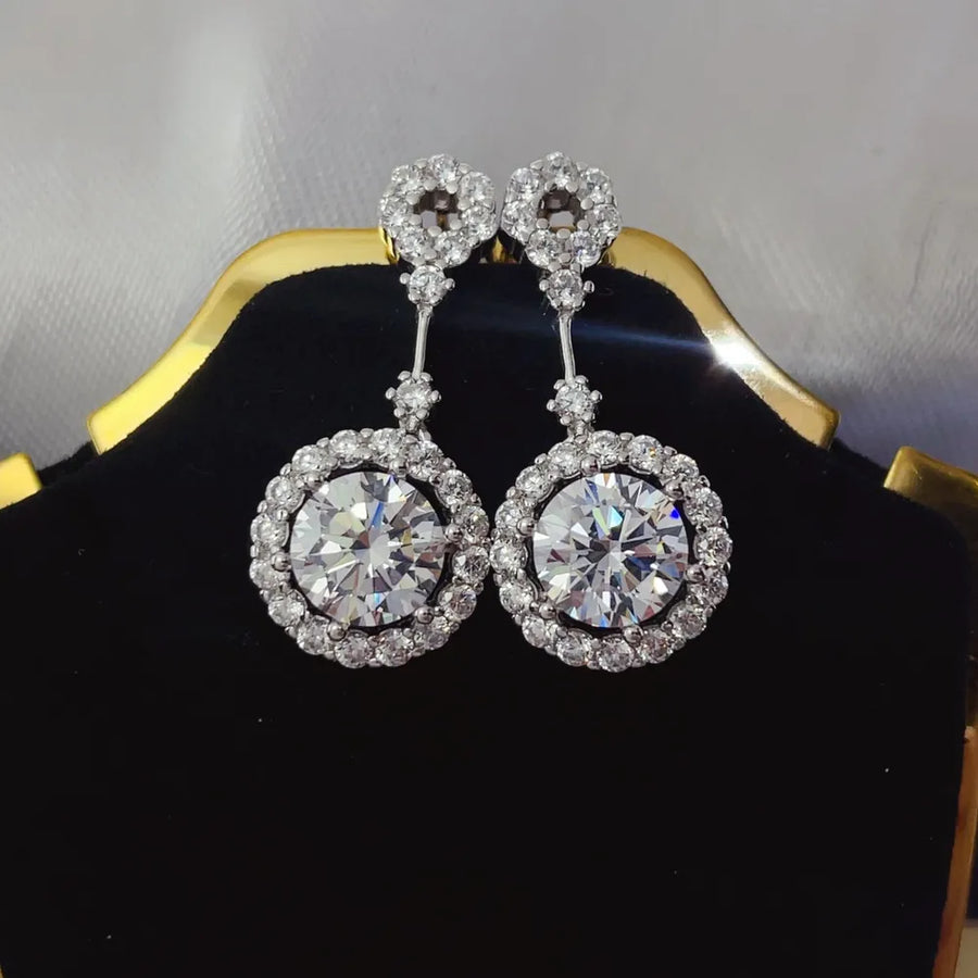 White earrings with dangle and post-back