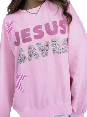65% polyester, 35% cotton Care instructions: Machine wash cold sweatshirt in Pink with oversized silhouette