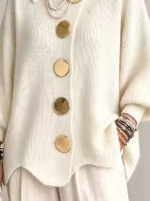 100% polyester Care instructions: Machine wash cold cardigan in Light Gray with relaxed silhouette