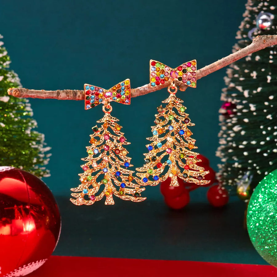 earrings featuring novelty in red with 18K Gold-Plated, Zinc alloy, Rhinestone Care instructions: Avoid wearing during
