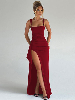 maxi dress in Wine Red
