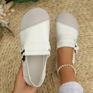 Round Toe Slip-ons in Black with round toe