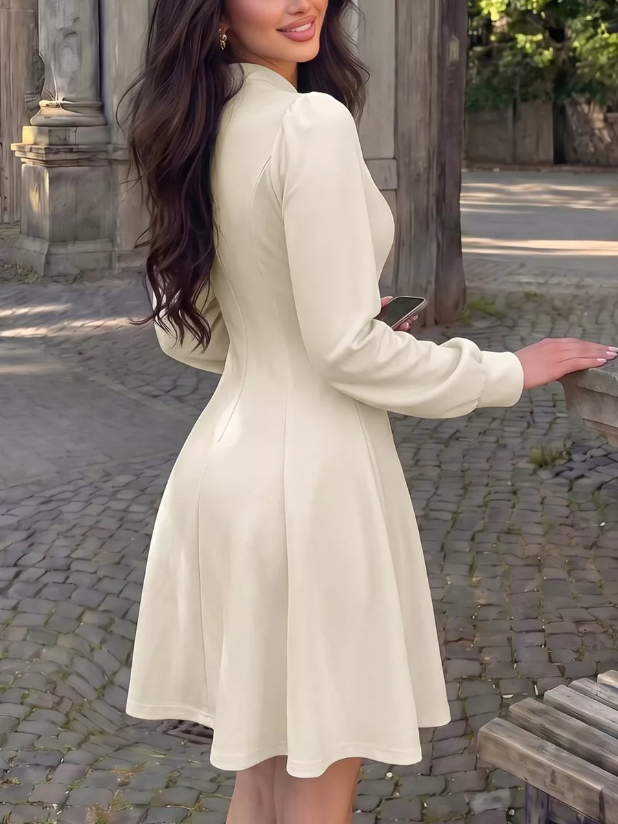 classic mini dress in ivory with keyhole