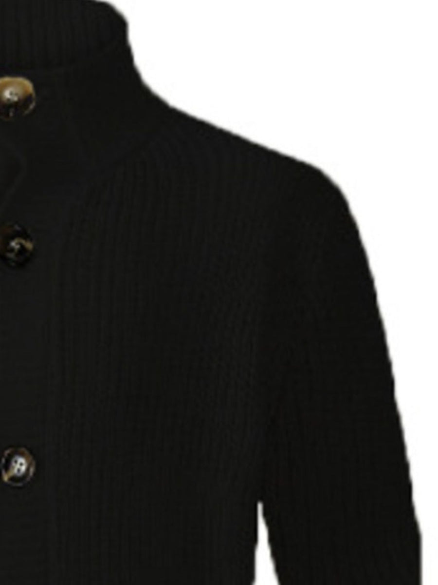 cardigan featuring ribbed knit in Black with 100% polyester Care instructions: Machine wash cold texture
