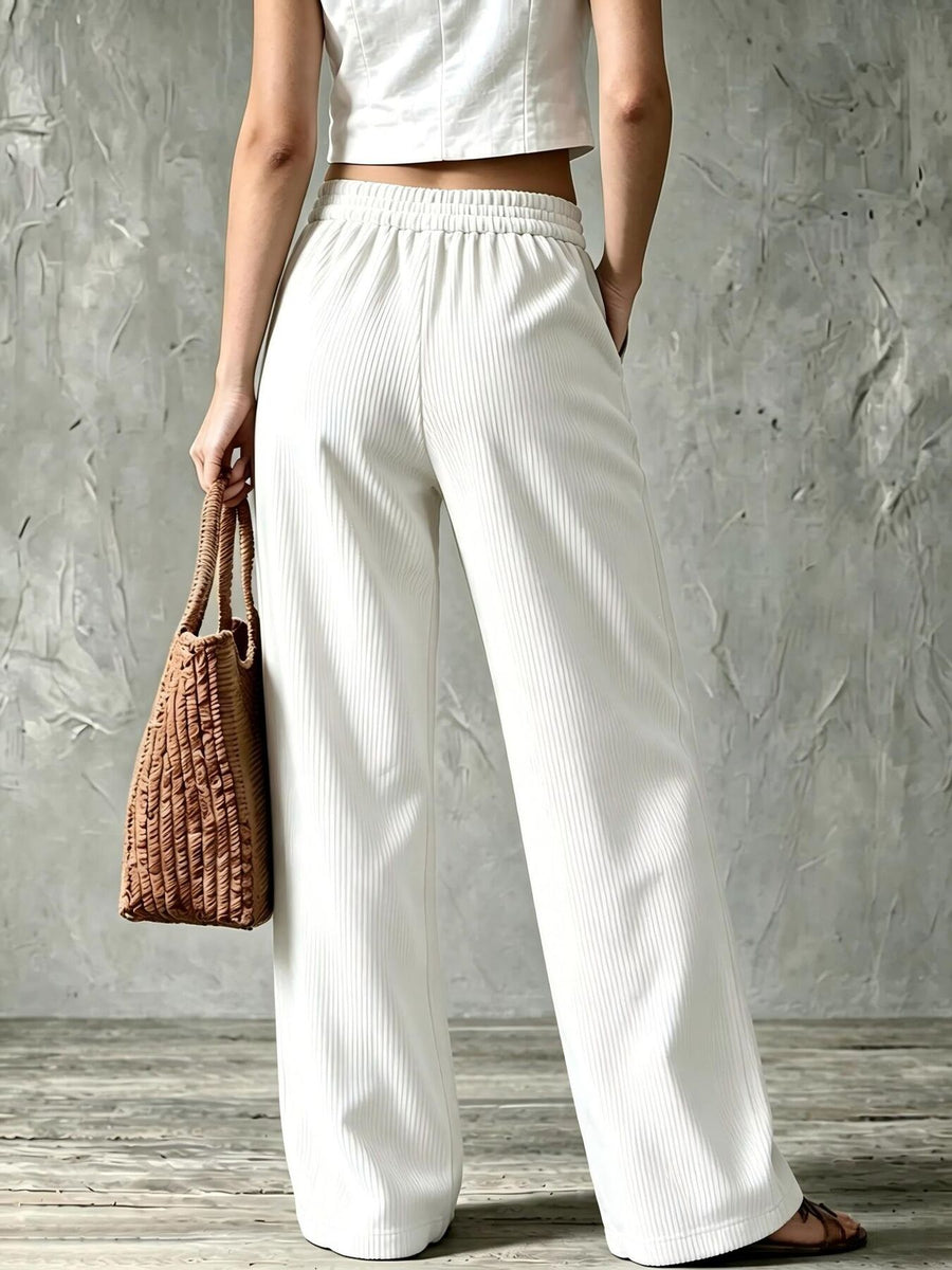 100% polyester Care instructions: Machine wash cold wide-leg pants in Brown with wide-leg silhouette