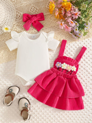 cottagecore overall dress in dusty rose with round neck