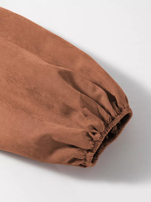 mini dress in Caramel with tiered and mini