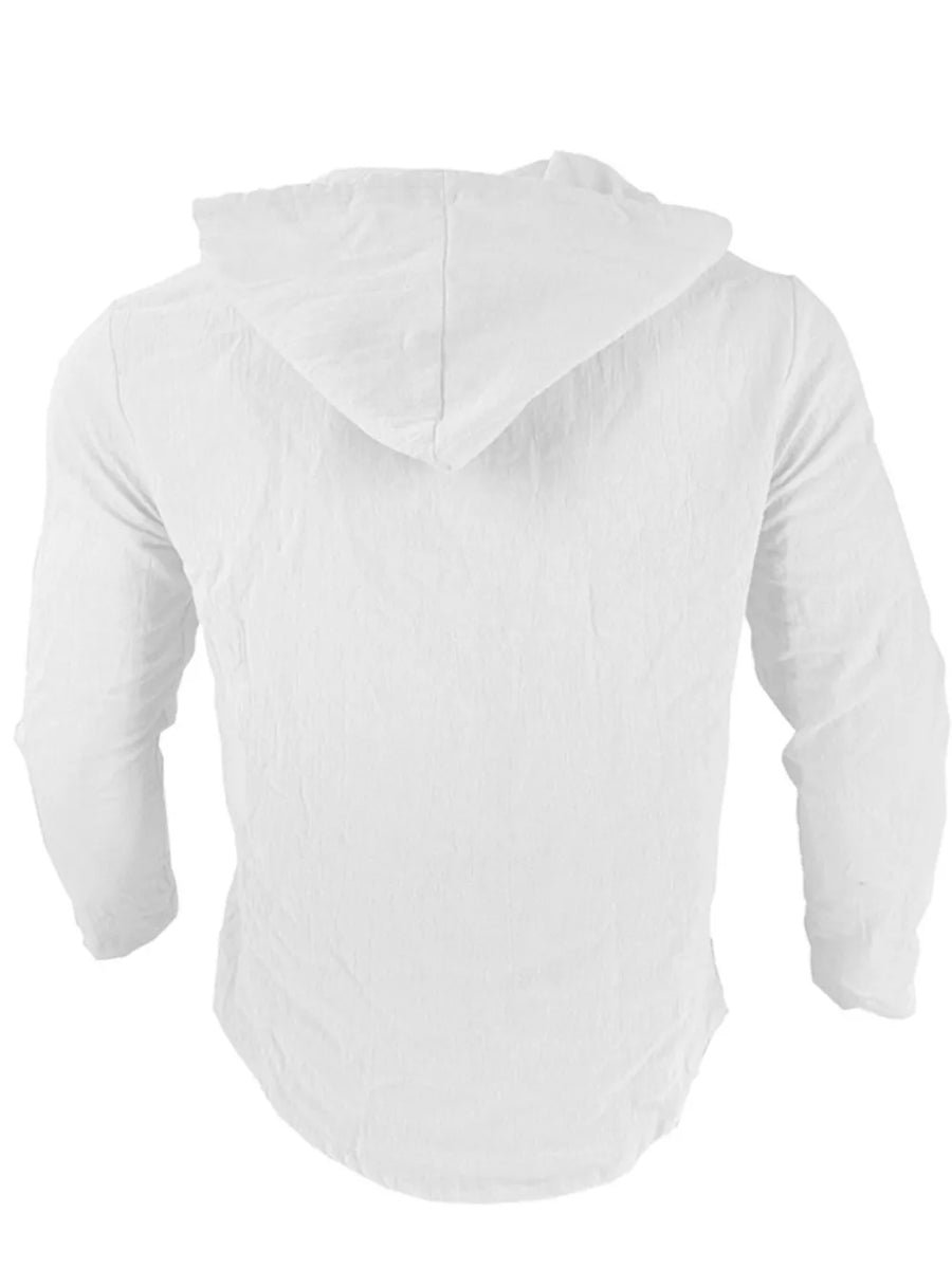 95% Linen, 5% Polyester Care instructions: Machine wash cold button-up shirt in White with relaxed silhouette
