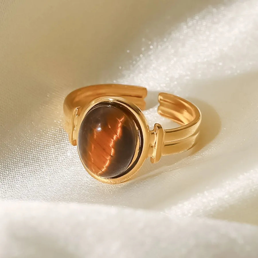 brown ring with adjustable and striped