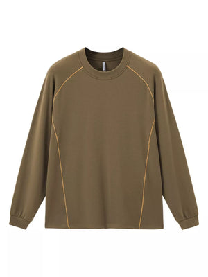 athleisure t-shirt in Black with round neck