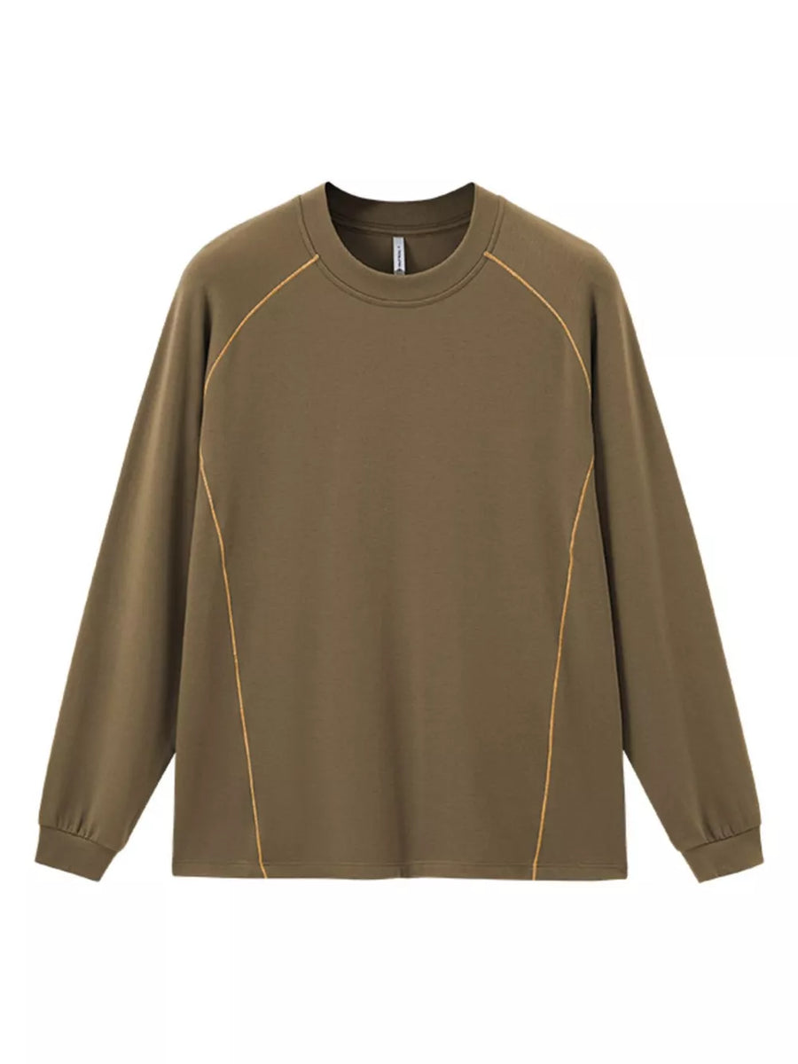 athleisure t-shirt in Black with round neck
