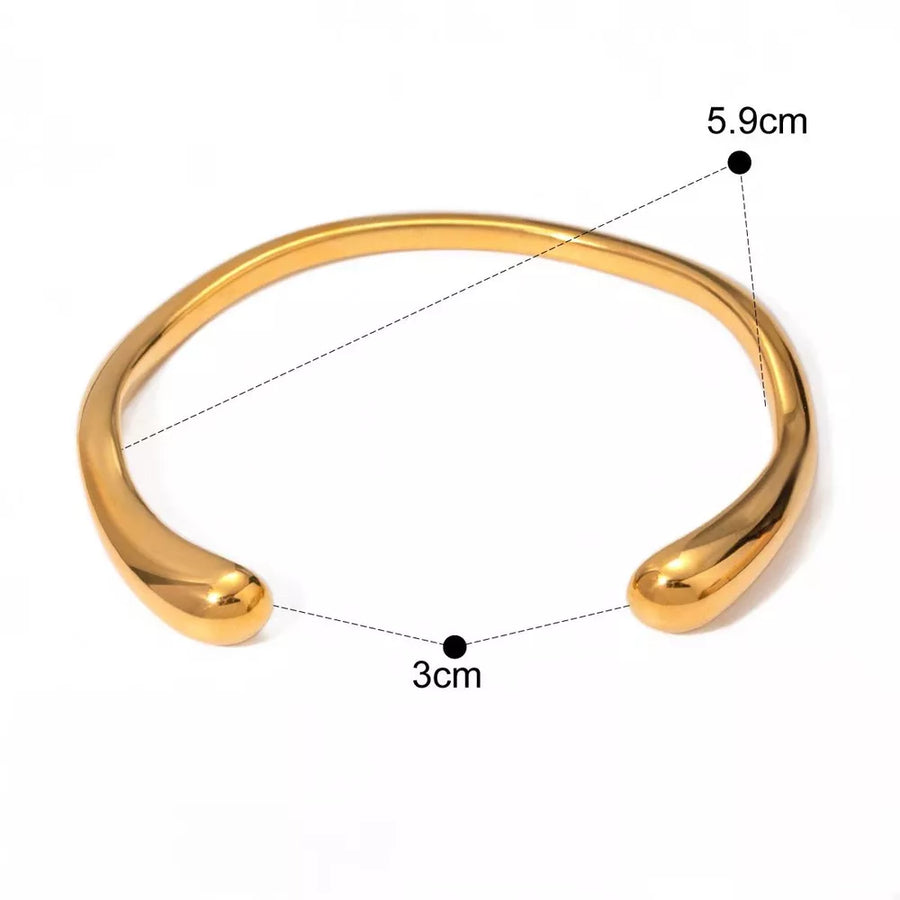 18K Gold-Plated, Stainless Steel Care instructions: Imported bracelet in style B with band silhouette