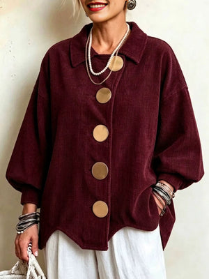 Navy jacket with drop shoulder and long sleeve