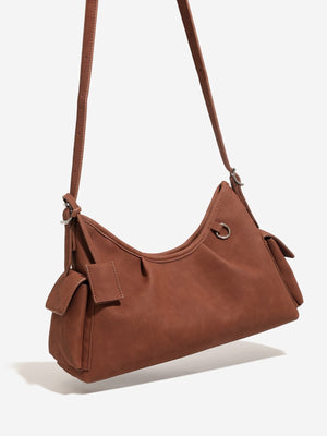 shoulder bag in Brown with ruched and medium