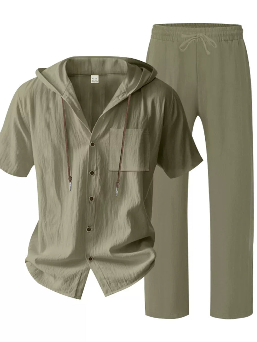 athleisure lounge set in Army Green with hooded