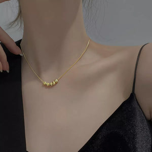 necklace in gold featuring beaded and n/a fit