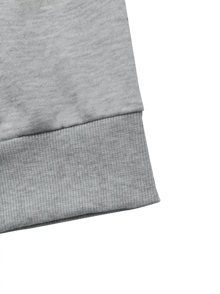 Gray relaxed pullover hoodie with hooded