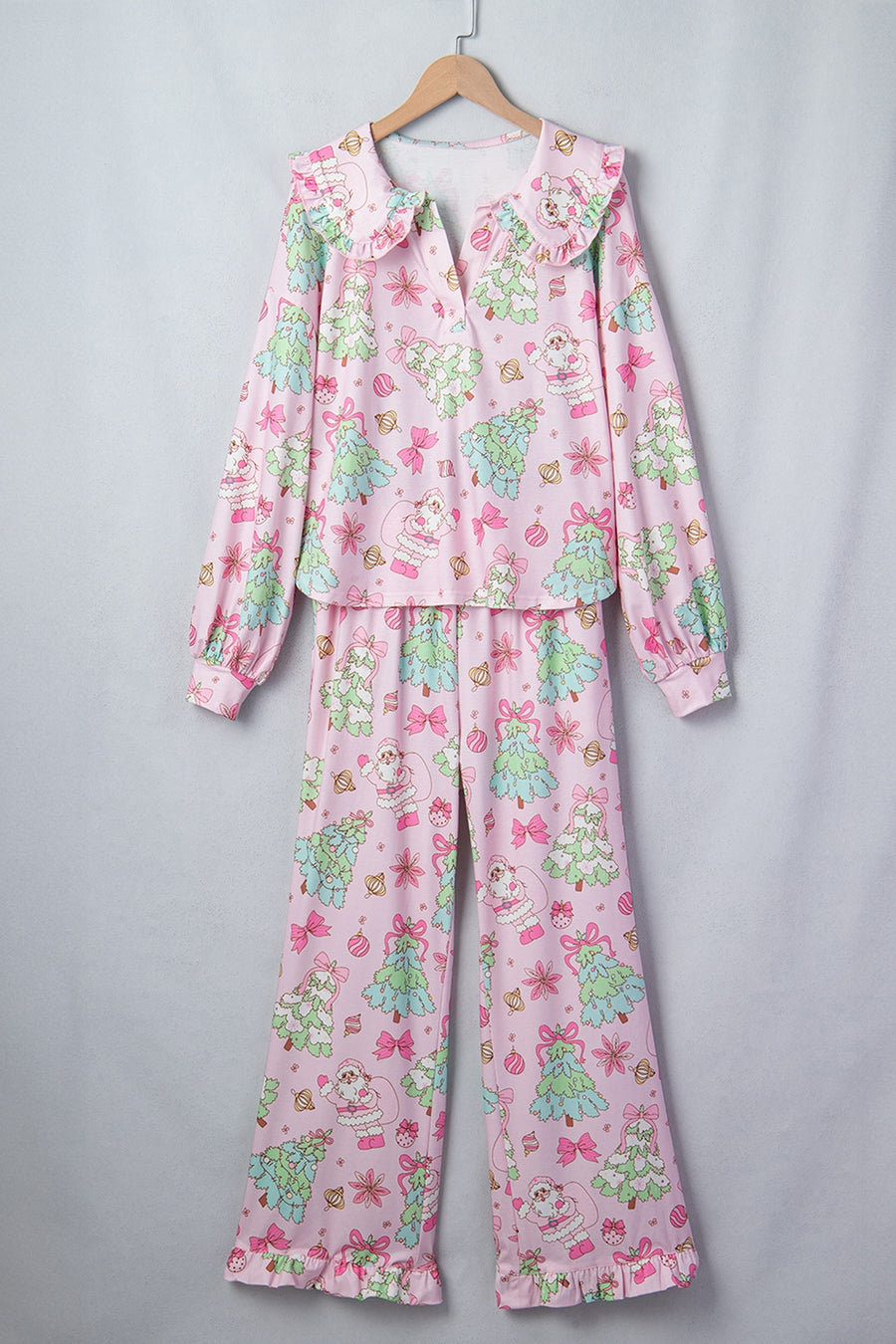 classic pajama set in Blush Pink with collared