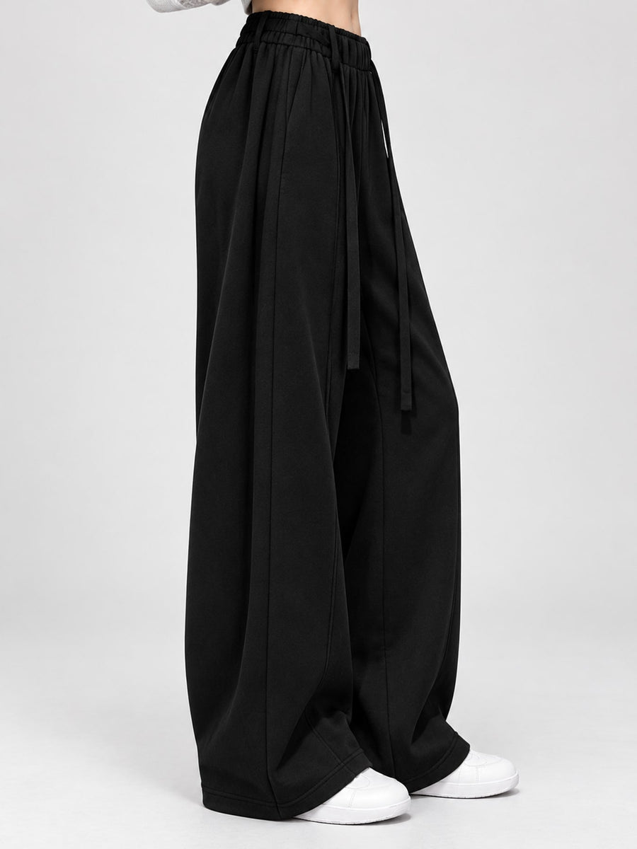wide-leg pants in Light Gray-Tall with adjustable and full-length
