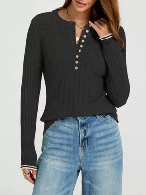65% Recycled Polyester 13% Nylon 13% Acrylic 6% Wool 3% Spandex Care instruction henley in Apricot with regular silhouette