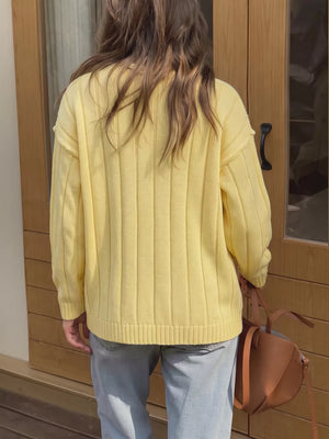 Button Up Dropped Shoulder Cardigan option 6