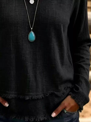 Khaki relaxed t-shirt with v-neck