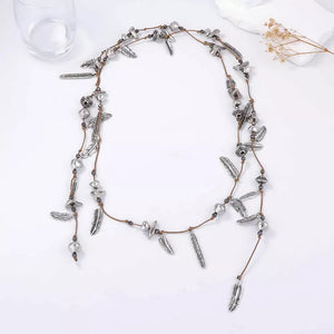 necklace in silver featuring layered and straight fit