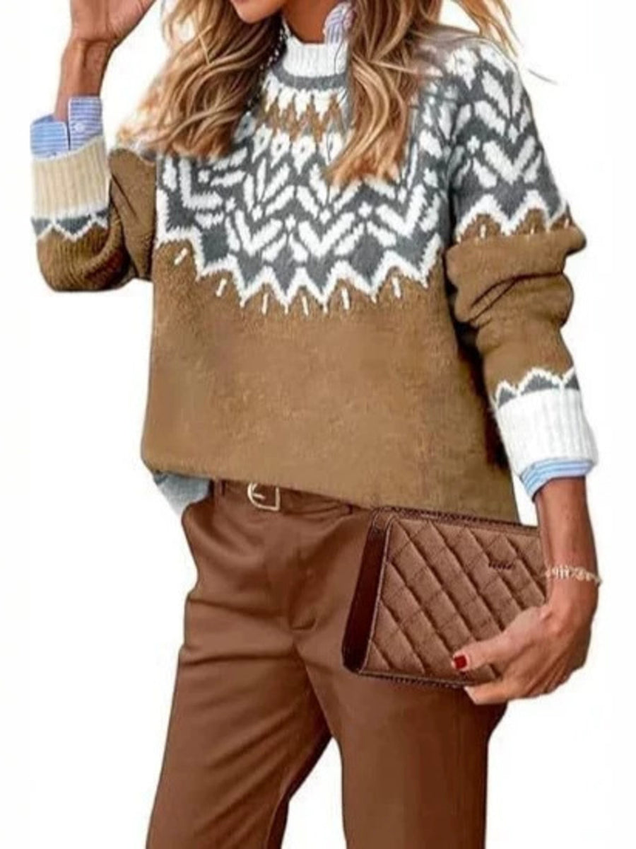light blue pullover sweater with pullover and Fair Isle