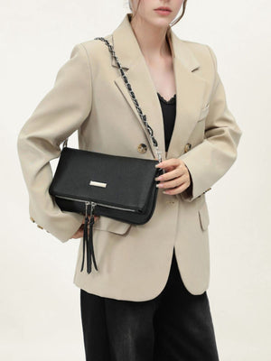 Chain Strap Small Shoulder Bag in black with chain strap