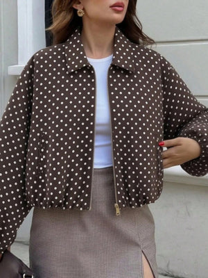 White zip-up jacket