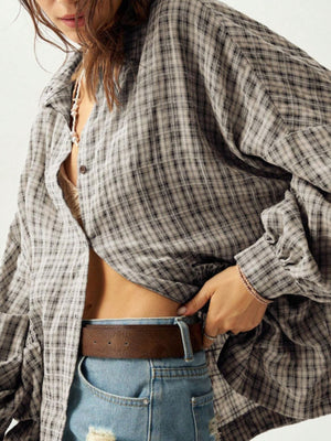 light blue oversized button-down shirt with collared