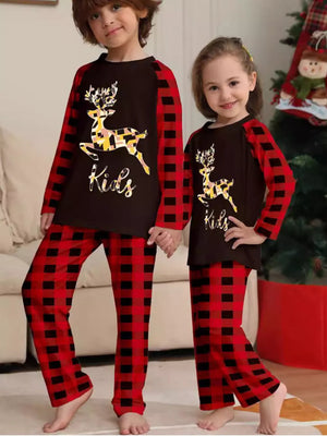 pajama set featuring plaid in Kid with 95% polyester, 5% spandex Care instructions: Machine wash cold texture