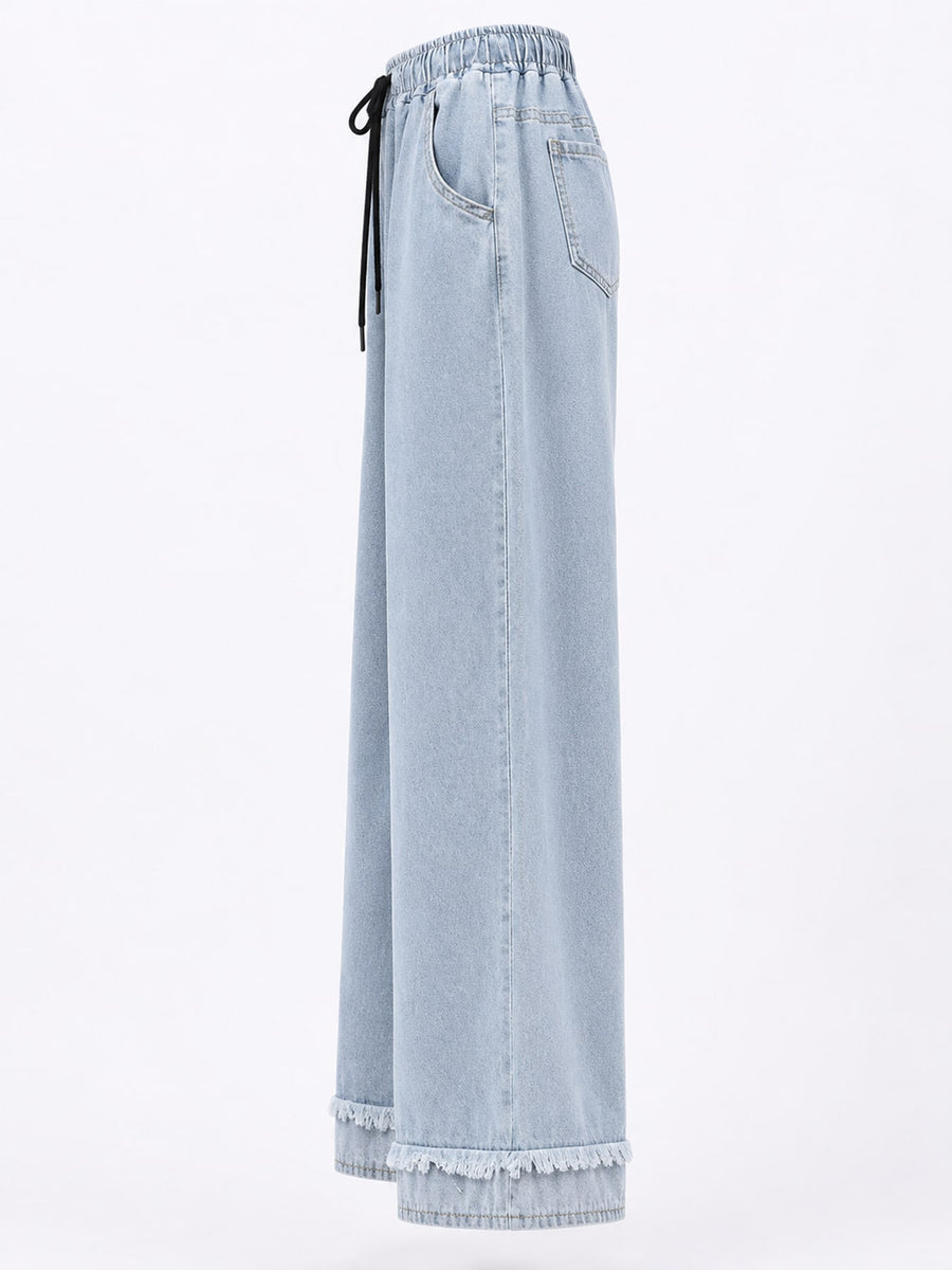 Cotton & wide-leg jeans in Light Blue with relaxed silhouette