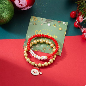 bracelet in red featuring beaded and fitted fit