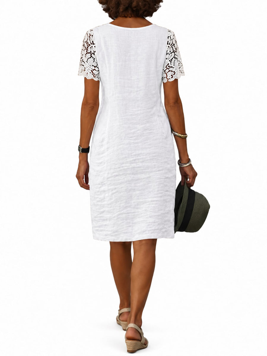 white mini dress with mini and pullover