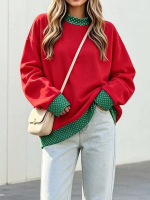 Navy Blue oversized sweatshirt with crew neck