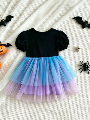 edgy tutu dress in light blue with round neck