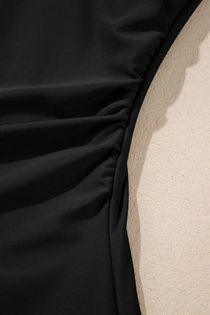 one-piece swimsuit in Black with square neck and sleeveless