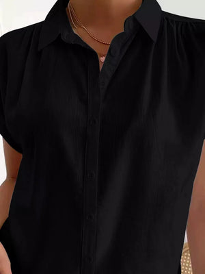 100% polyester Care instructions: Machine wash cold button-down shirt in Pink with relaxed silhouette