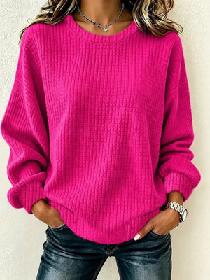 Pink relaxed sweatshirt with crew neck