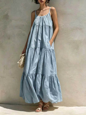 Light Blue maxi dress with maxi and pullover