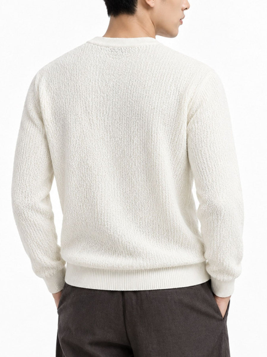 Dark Gray regular crewneck sweater with crew neck